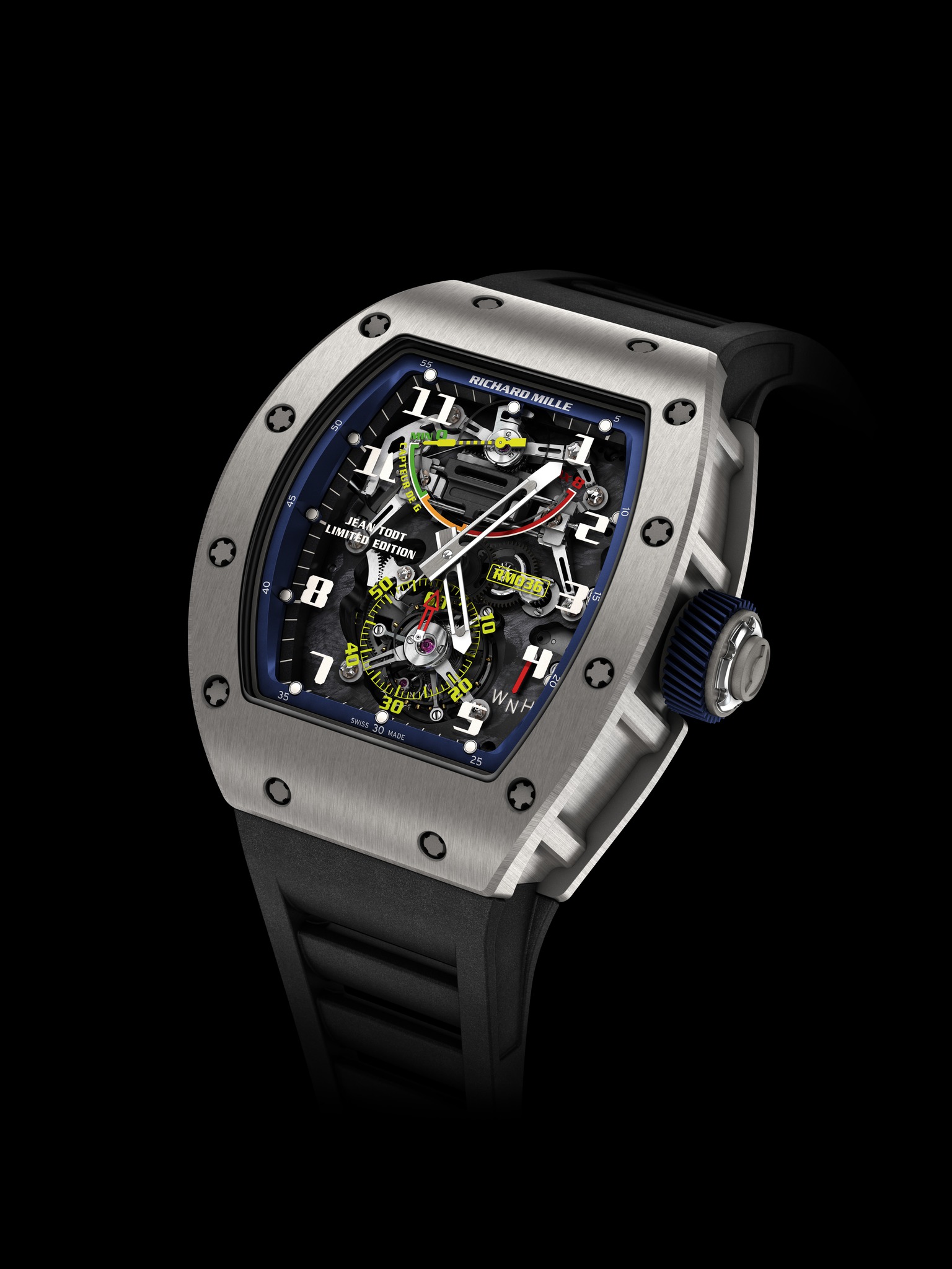 Replica Richard Mille RM 036 G-Sensor System Tourbillon Jean Todt Titanium Watch
